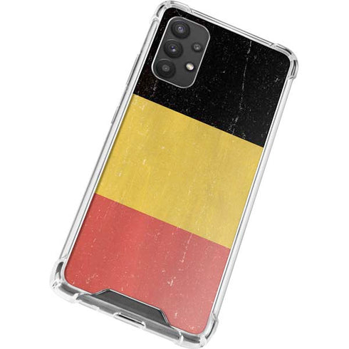 Belgium Flag Distressed Galaxy A32 5G Clear Case